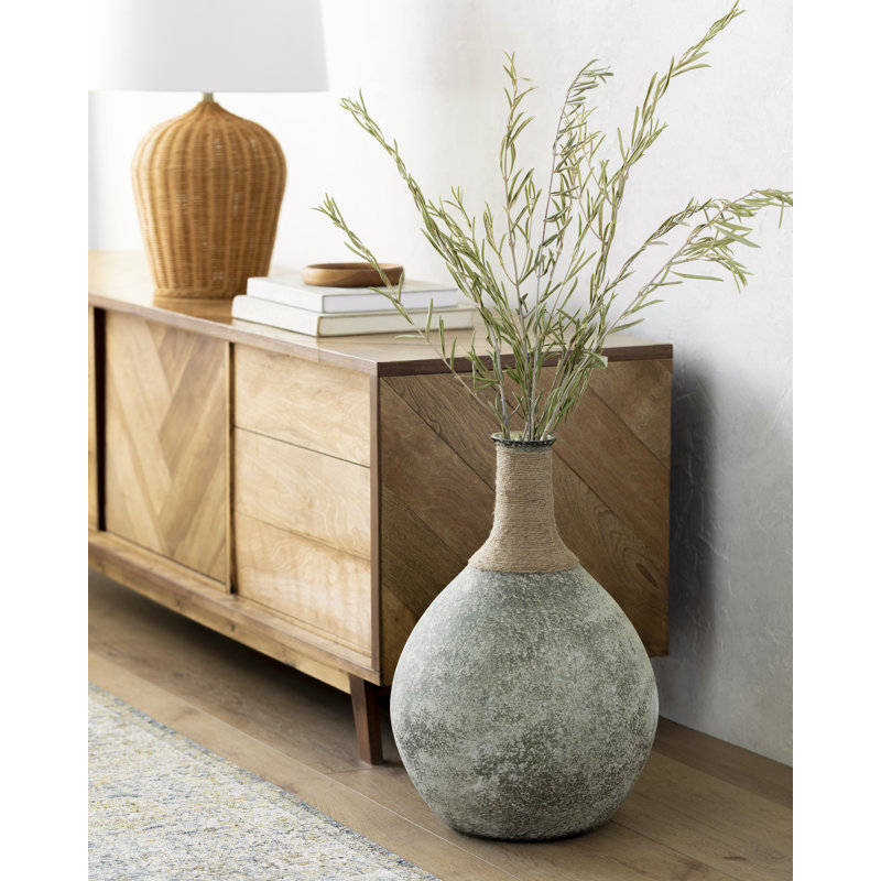 Glacia Transitional Sage, Tan Floor Vase
