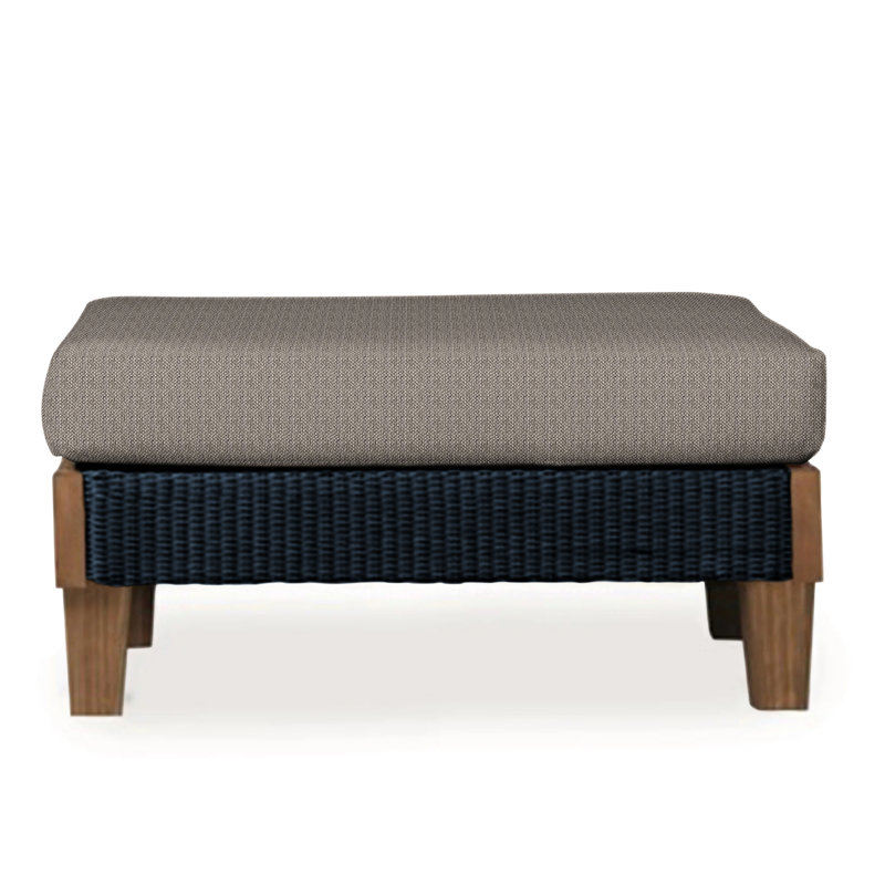 Catalina Outdoor Ottoman, Sailcloth Seagull, Ebony