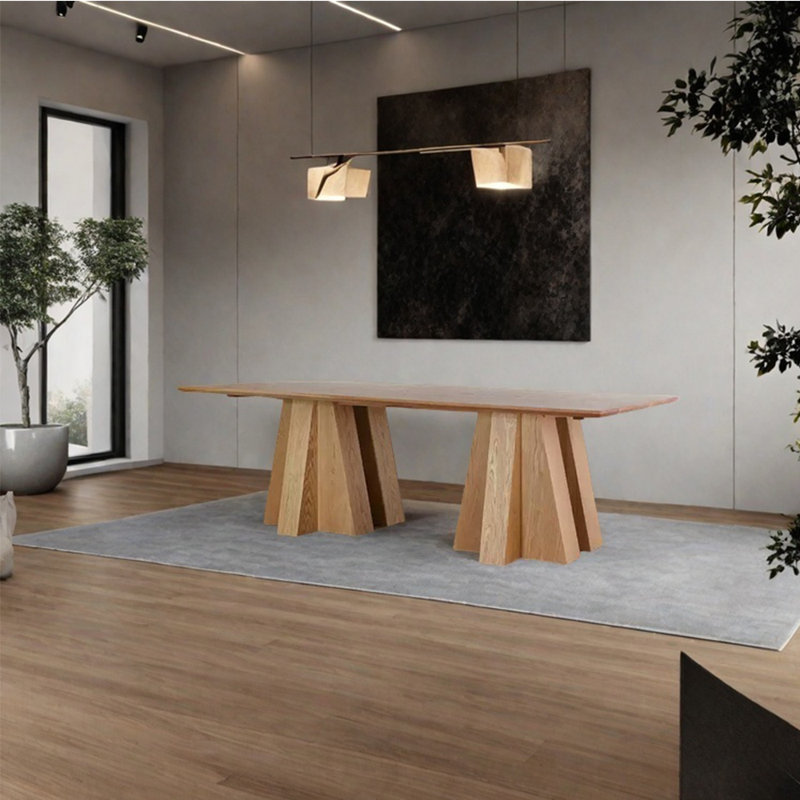 Table de salle à manger simple en bois de frêne, H 29,53 po x L 55,12 po x l 31,5 po