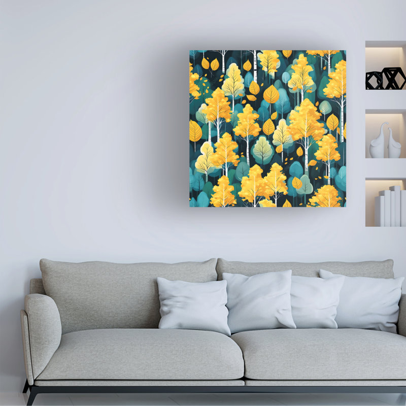 Bolog Tina Lavoie Fall Forest Pattern Canvas Art, 14" H x 14" W