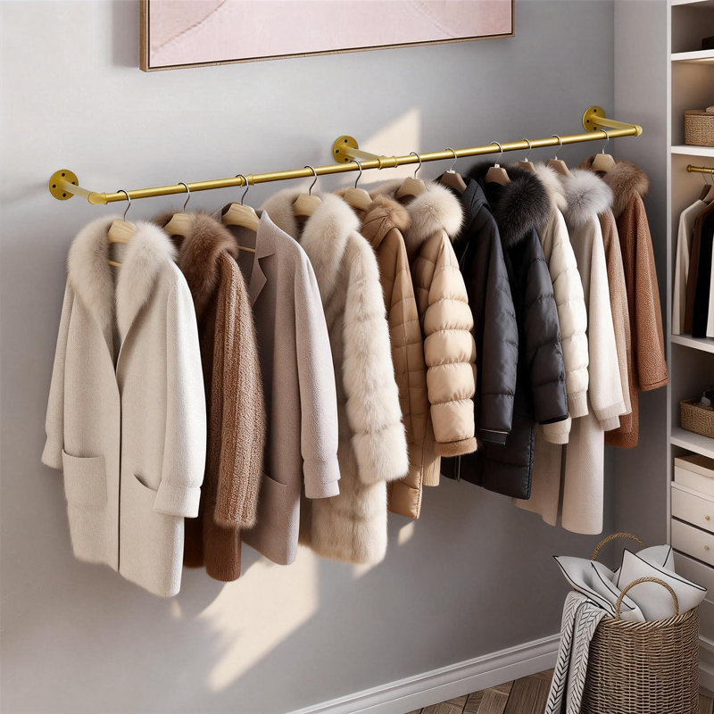 Jahmad 70.87'' Metal Industrial Pipe Clothing Rack