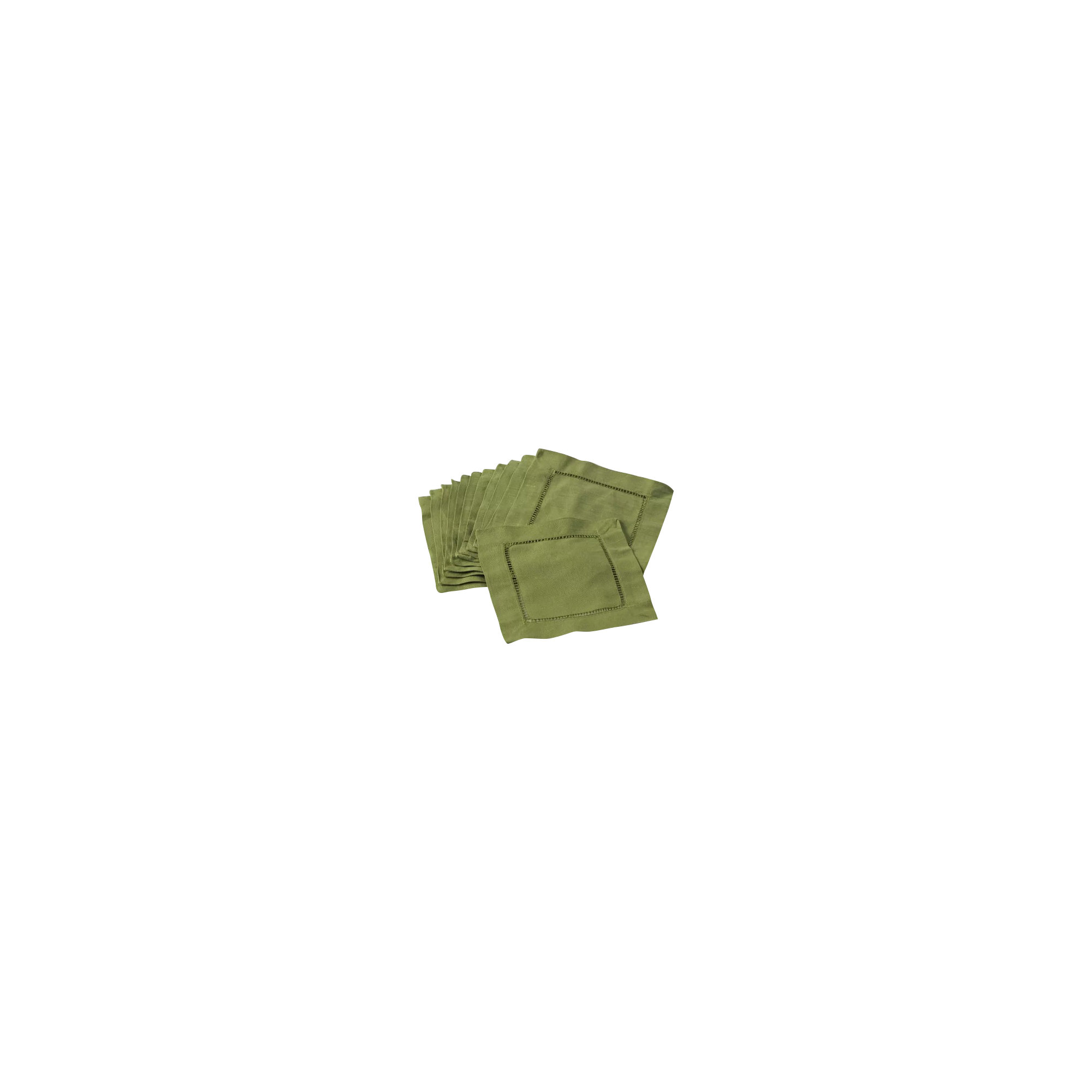 Gelder Cocktail 6" Linen/Cotton Napkin Set, Kiwi