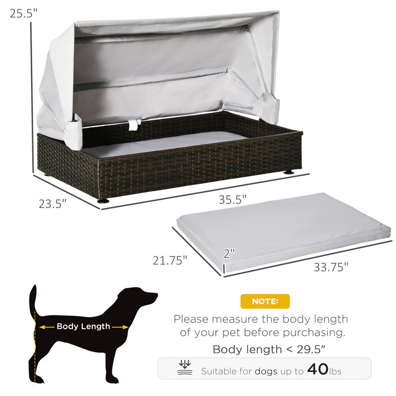 Animal de compagnie: pour petits et moyens animaux, auvent pliable, chaise longue pour chien - avec coussin amovible,