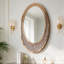 Wood Frame Oval Wall Mirror