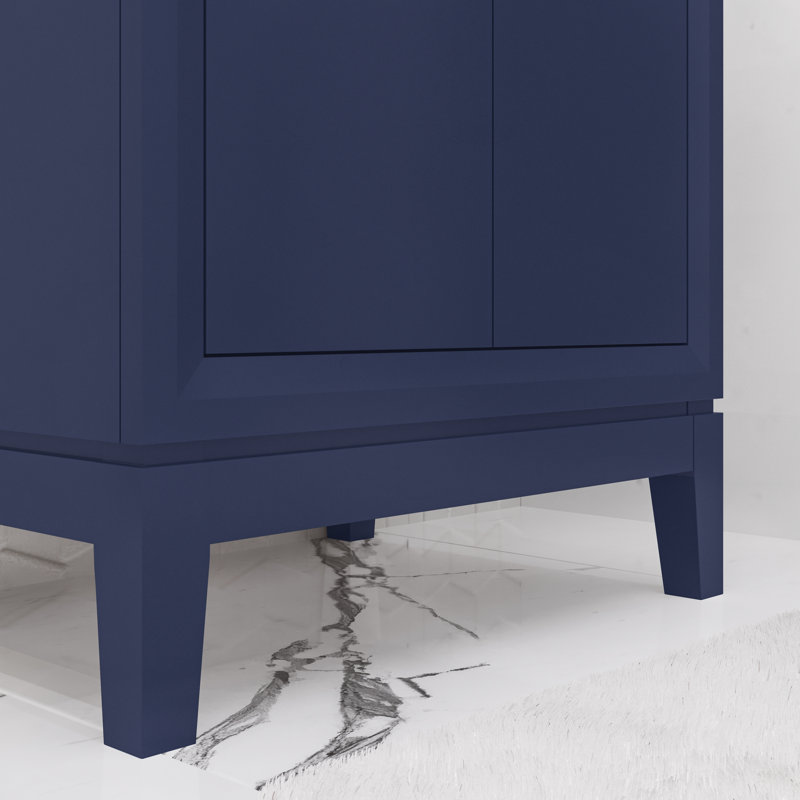 Ensemble de meuble-lavabo simple 24 po Elise, Bleu monarque, Doré