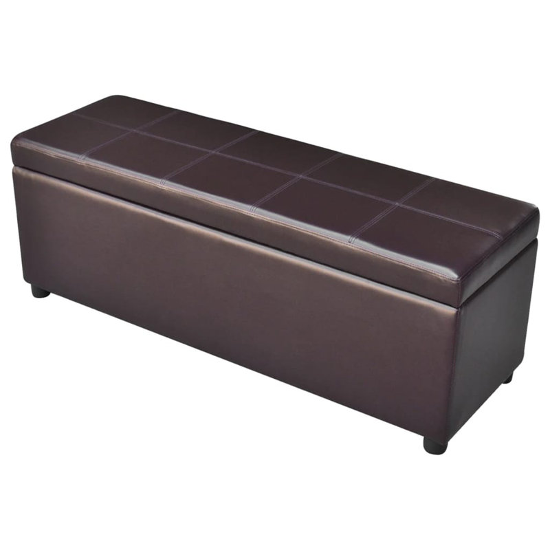 Banc de rangement à couvercle rabattable Miles, Brun, H 17,3 po x l 15,4 po x P 17,3 po