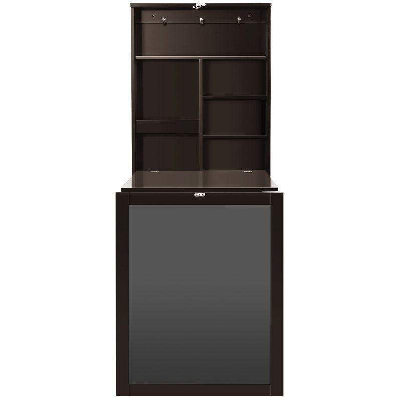Accie 60cm Fold-in-Half Folding Table, Coffee/Black