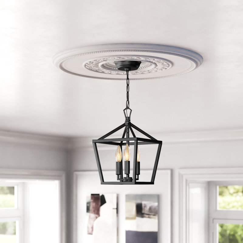 Lustre géométrique à 3 lumières Kay, Bronze huilé