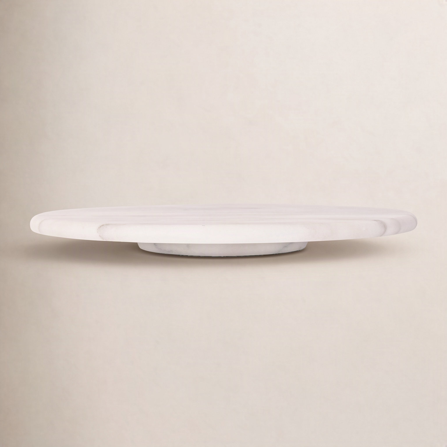 Genuine Marble Lazy Susan, White Matte