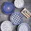 Ensemble de bols à salade en céramique, assiettes à pâtes bleues et blanches de 6,8 pouces (8 pouces x 6 pièces)