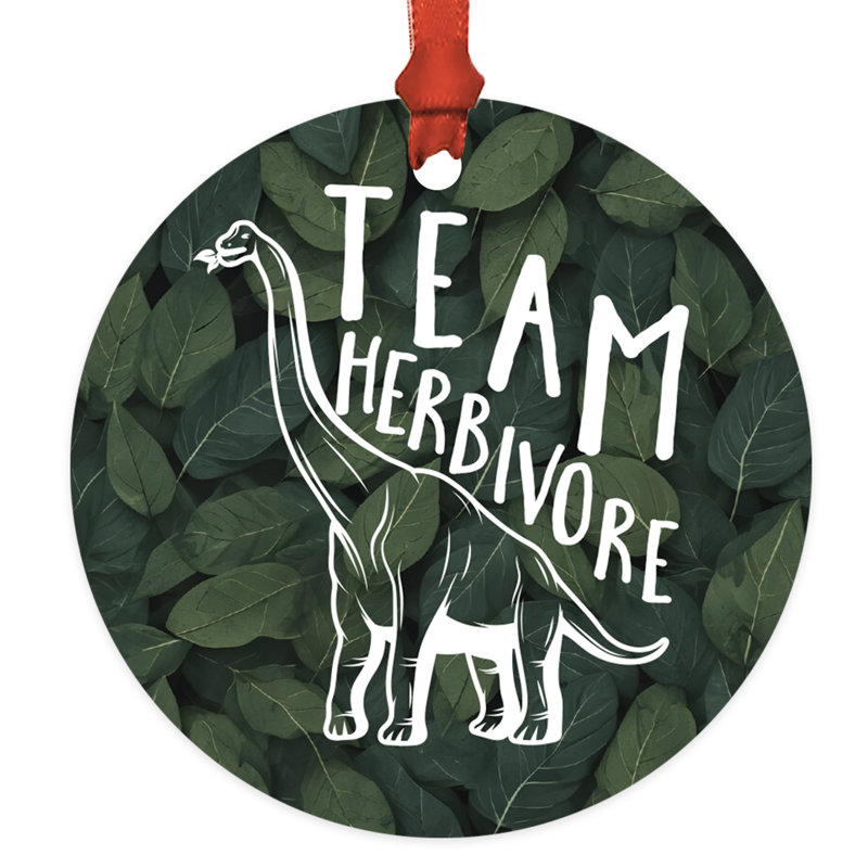Drôle d'ornement végétalien avec arbre de Noël en forme d'herbivore, cadeau de bâillon pour amis végétariens