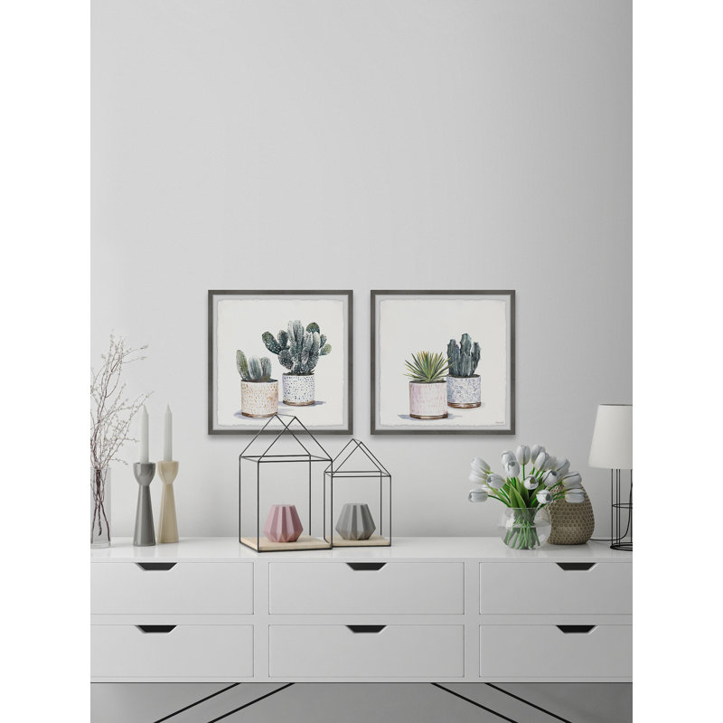 Diptyque de cactus congelé, L 24 po x H 24 po