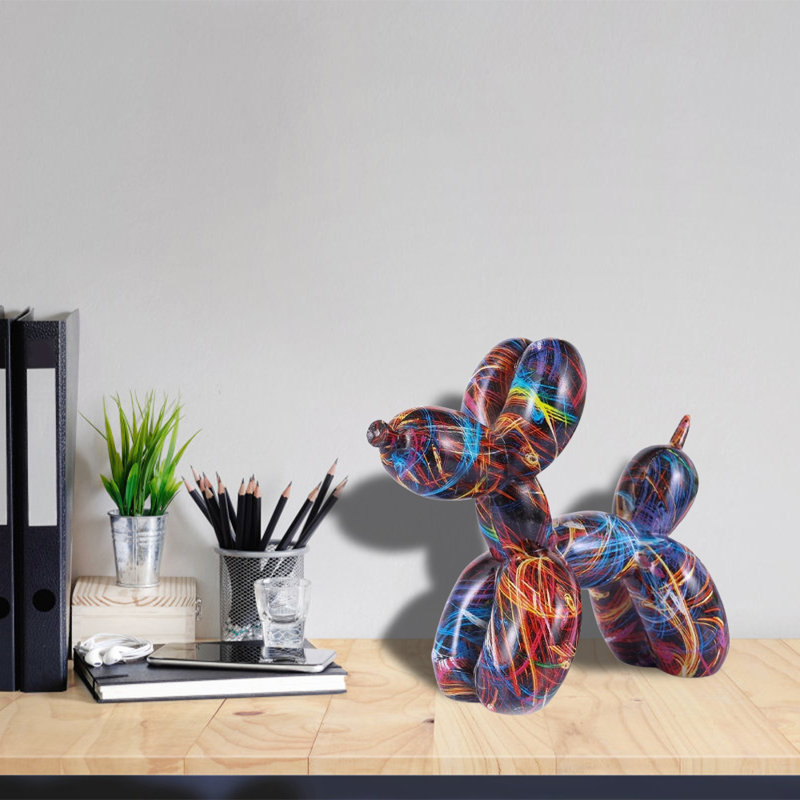 Ornement de statue créative pour chien ballon (1 pièce) - Figurine décorative pour chambre à coucher, bureau, plusieurs couleurs disponibles