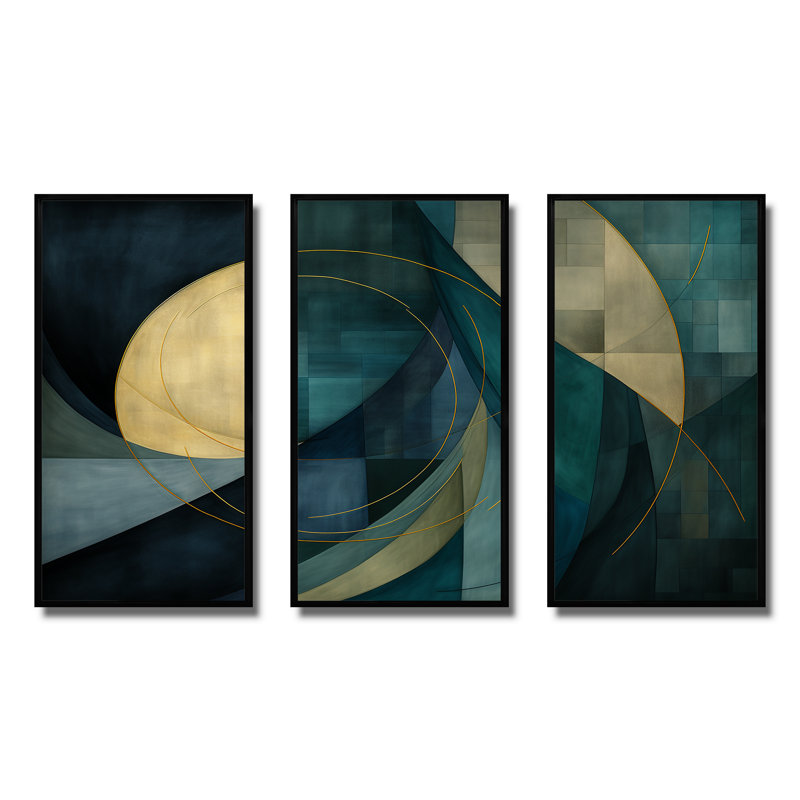 Abstract Echoes Swirls 2 - Abstract Collages, art mural, H 28 po x l 36 po, Cadre flottant noir