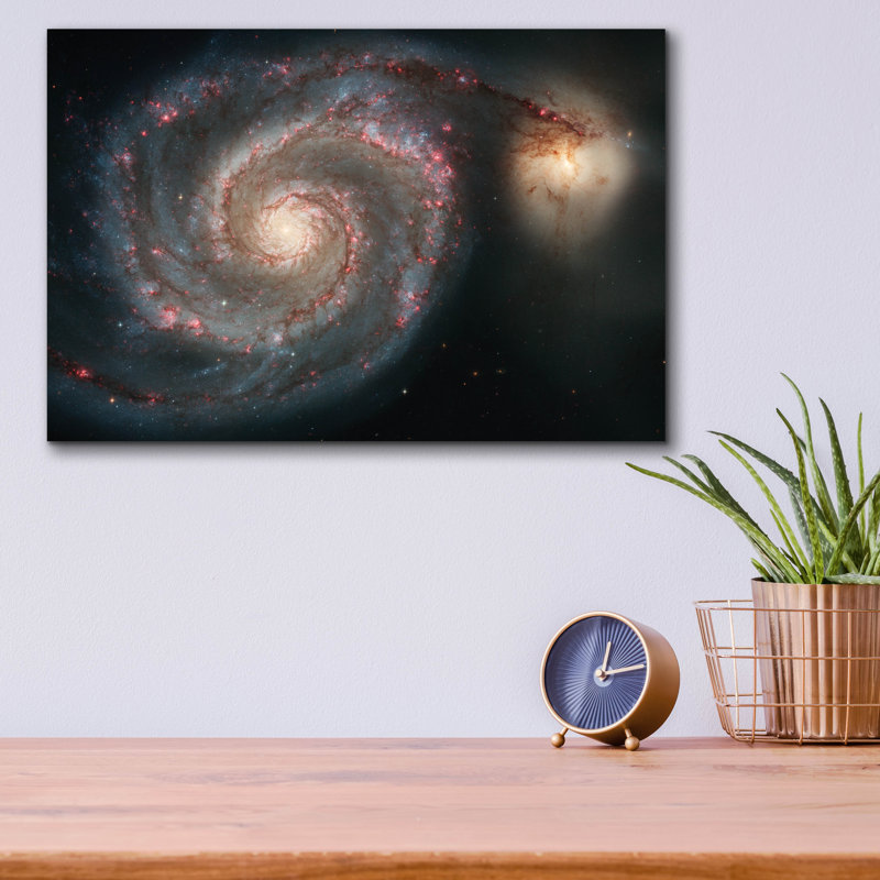 Art mural en verre acrylique en forme de télescope Hubble par Wholes Galaxy 2, H 12 po x l 16 po x P 0,13 po