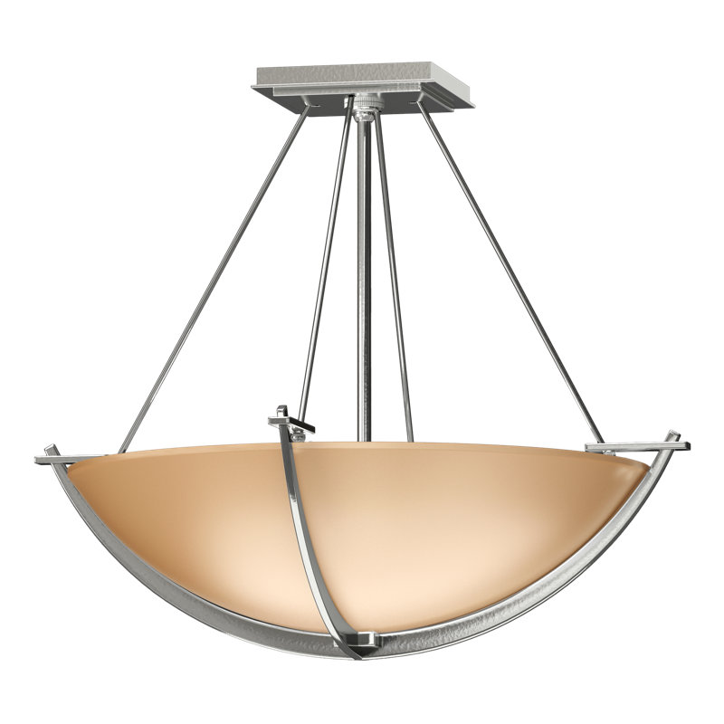 Compass 3 - Light Semi Flush Mount, Sterling, Sand, 16" H x 18.1" W x 18.1" D