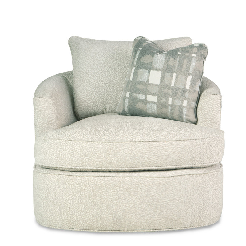 Mills Swivel Barrel Chair, Snowcreek 10 White