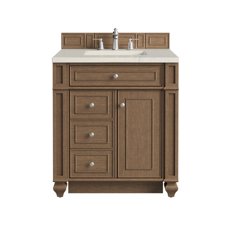 Bristol 30'' W Single Vanity, Charcoal Soapstone, Saddle Brown, 8" Widespread