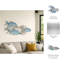 Décoration murale côtière poisson décoratif en métal côtier pour décoration d'intérieur - 41 po, bleu et blanc