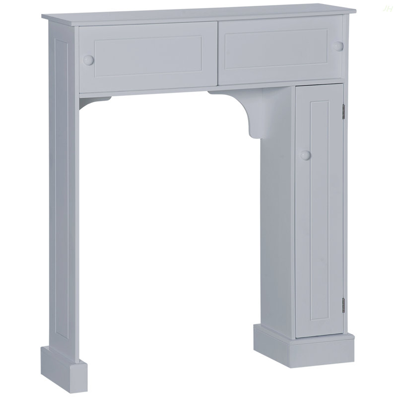Armoire de rangement au-dessus de la toilette avec tablettes réglables et support de toilette Kleankin
