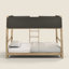 Lit superposé simple au-dessus d'un lit simple en bois massif scandinave Bustillo-598409468