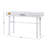 One Drawer White Metal Vanity Desk - Recessed Panels, Frame, Straight Legs For Bedroom Space Enhancement In With