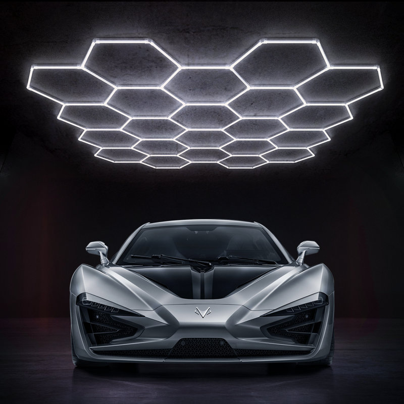 2025 New DIY Plug-in Hexagonal LED Ceiling Light – Ultra-Bright Honeycomb Design, Ideal for Garages, Supermarkets, Malls, Car Shows, Basements, and More – Perfect for Valentine's Day