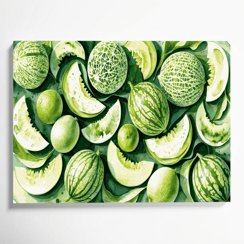 Art mural sur toile beige Fruit Honeydew, H 11 po x l 14 po