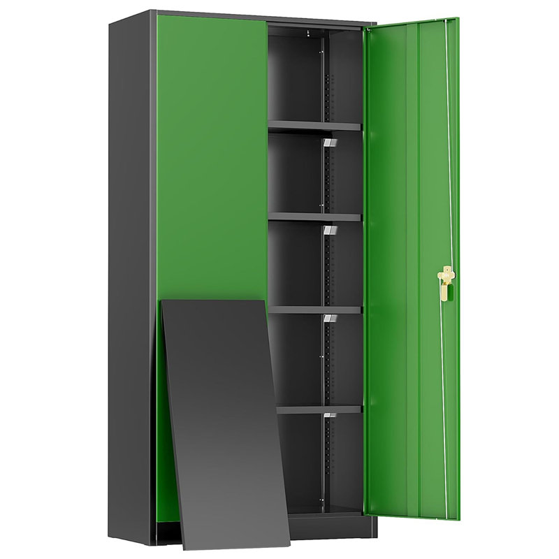 Achyut Garage Storage Cabinets ( 72'' H x 36'' W x 18'' D ), Metal Tool Cabinet with 4 Adjustable Shelves and Lockable doors