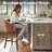 Swivel 26.4'' Faux Leather Counter Stool with Solid Wood Legs-200367123-186223925