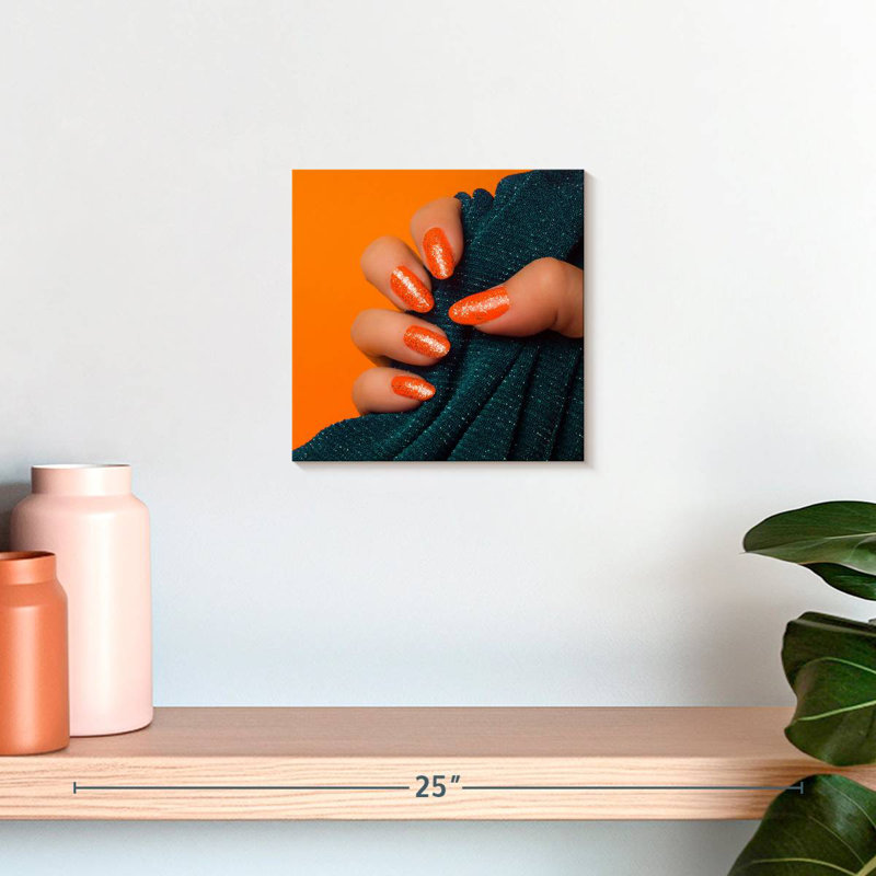 Shuttleworth Glittered Orange Nails, 10" H x 10" W
