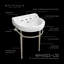 Lavabo console Whitehaus de 22 po avec cuve semi-circulaire, repose-pieds en laiton massif, dosseret, trop-plein et barre à serviettes avant-116863419-116863418