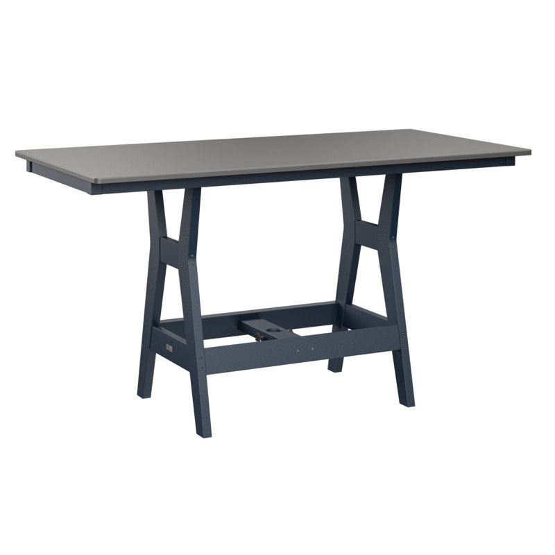 Table de salle à manger rectangulaire 66 po Berlin Gardens Harbor, Marine, Acier inoxydable martelé
