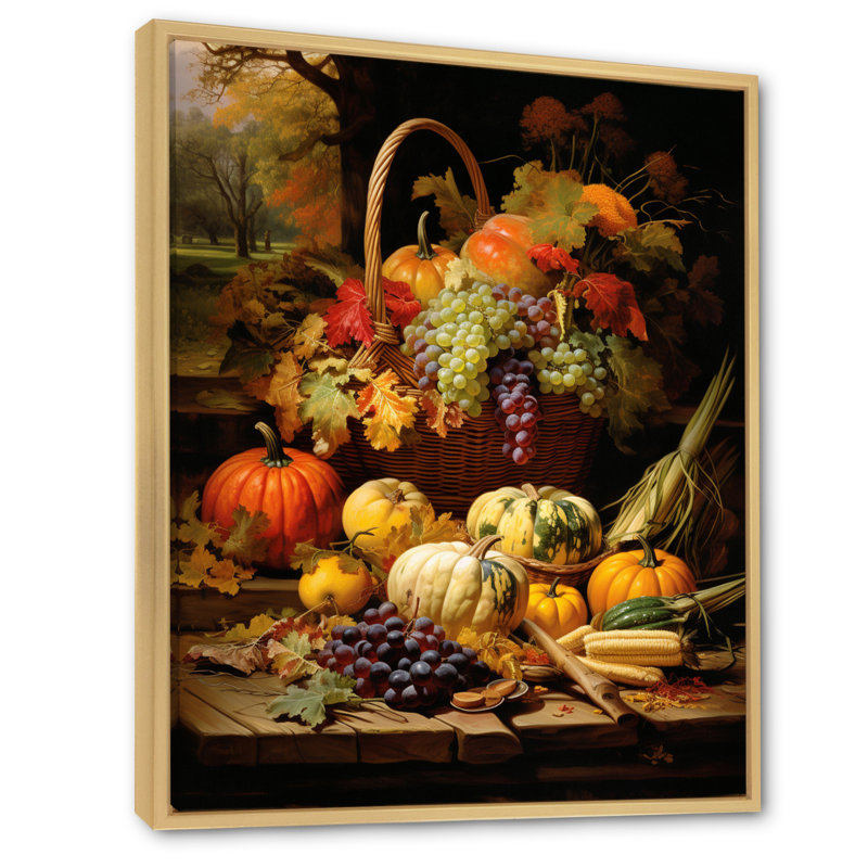 Binnett Food Autumn Harvest II, H 20 po x l 12 po x P 1 po, Cadre naturel flottant
