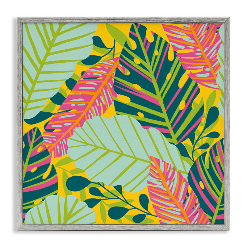Giclée tropicale encadrée, par Jilly Jack Designs, Estampe numérique Farmhouse, H 17 po x l 17 po