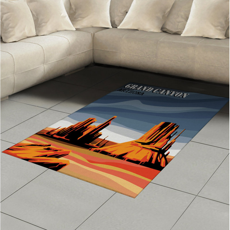 Tapis décoratif à haute densité en fibre de polyester Canyon, Rectangle— 4 pi x 5 pi 8 po