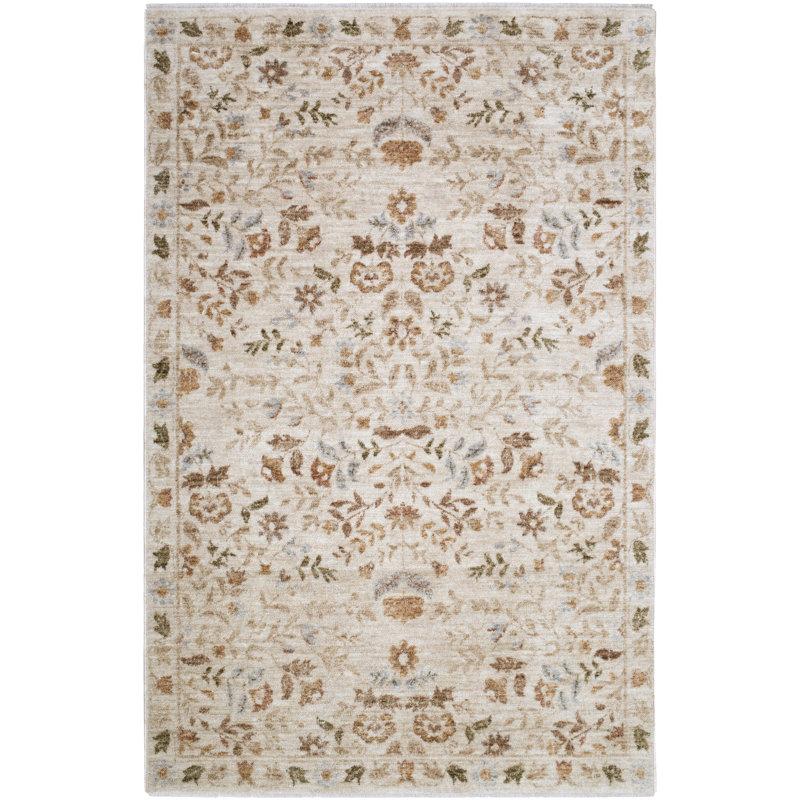 Tapis tissé à la machine Francisco, Ivoire, brun clair, brun, brun clair, gris clair, Rectangle 7'10" x 10'
