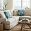  Coussin décoratif en velours «Sea Glass I»