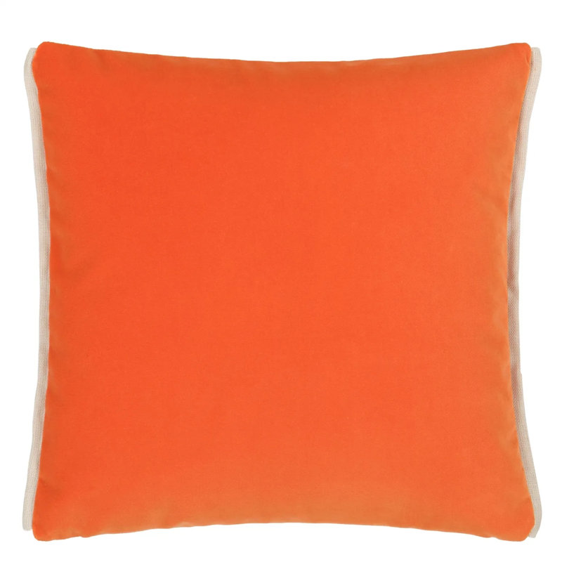 Varese Velvet Decorative Pillow, 17" H x 17" W, Zinnia/Straw