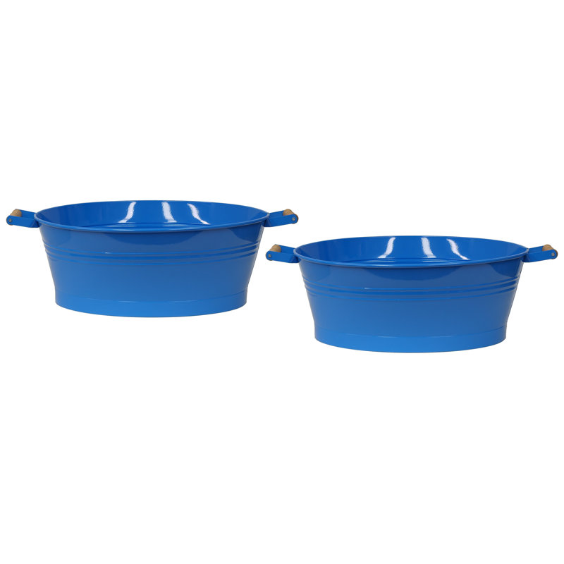 Coring Handmade Metal Pot Planter, Blue