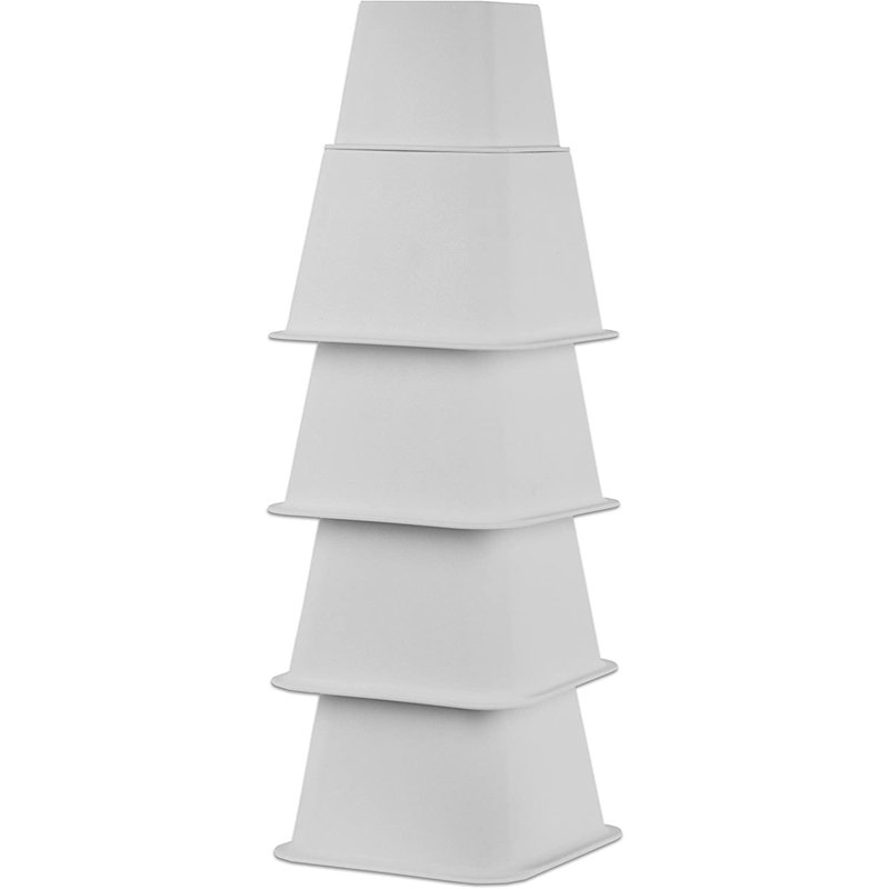 8'' Bed Risers, 8" H x 7.5" W x 14" D, White