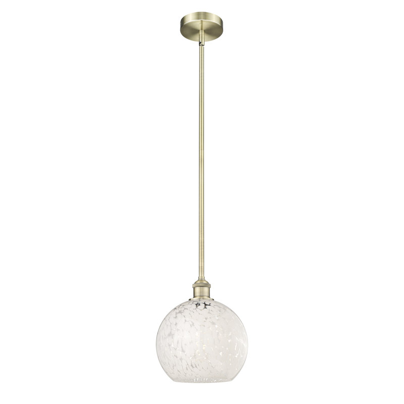 Luminaire suspendu 1 lumière Ivana, H 11,25 po x l 10 po x P 10 po, Laiton antique