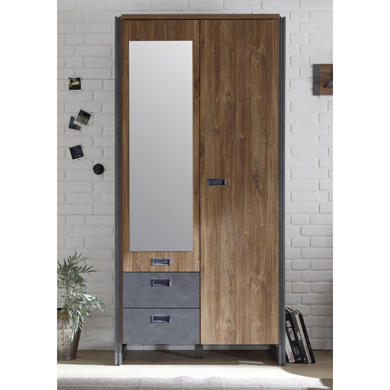 Antwan 2 Door Manufactured Wood Wardrobe