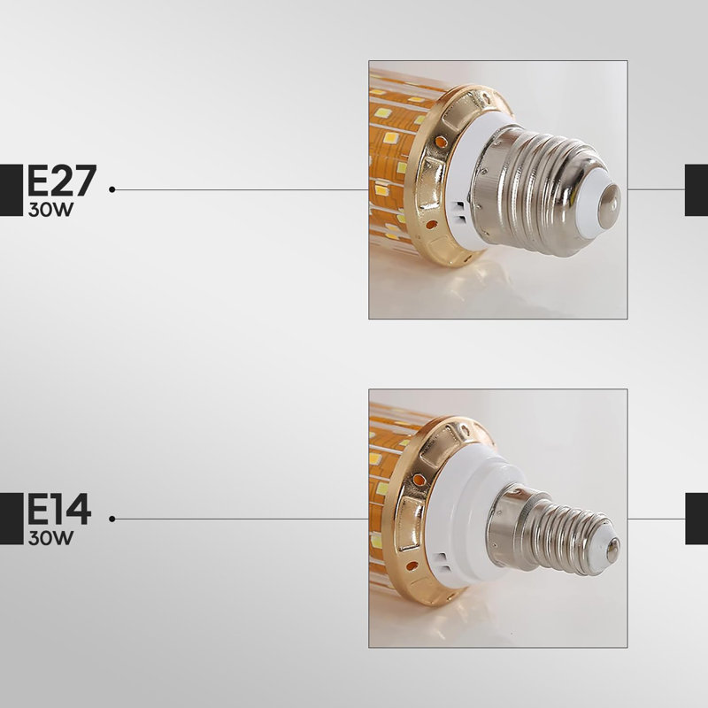 E14 LED Corn Light Bulb 30W, Four Colour Candle Bulb, 360° Beam Angle, 230V, Edison Screw ES LED Corn Lamp, Not Dimmable, Pack of 5
