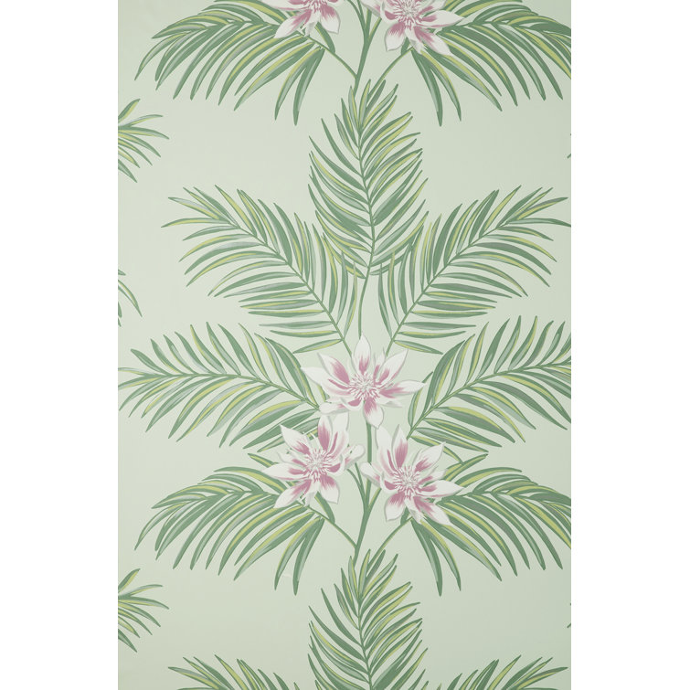 Bali Tropical Floral Grey Stone Wallpaper