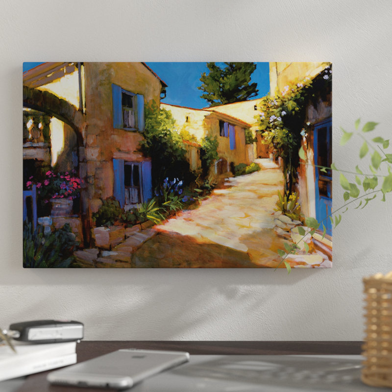 « village », impression sur toile, H 26 po x l 40 po x P 1,5 po