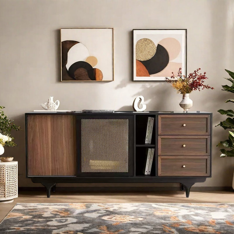 Buffet léger de style luxueux, H 33,46 po x l 62,99 po x P 17,72 po