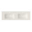 59 po x 18 po Lavabo de salle de bain double à fixation murale à surface solide avec trous de robinet en blanc mat