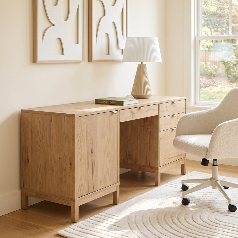 Stefano Executive Desk-Worn Oak