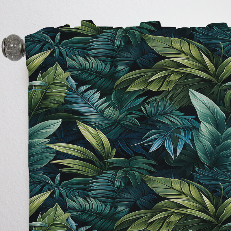 Moody Tropics Moody Patterns III - Rideau tropical - Velours obscurcissant - 1 panneau, L 52 po x L 84 po